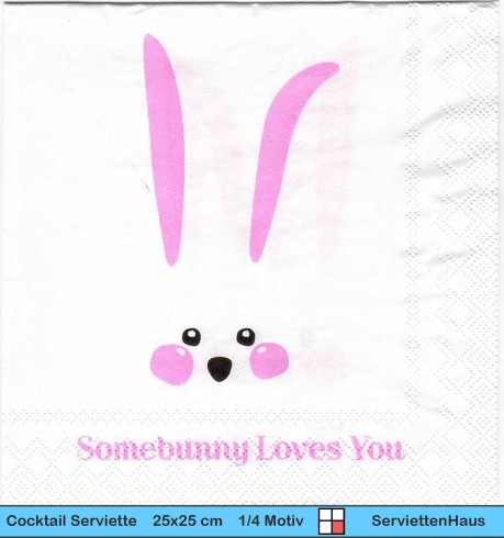 Somebunny loves you - 1 Cocktail Serviette